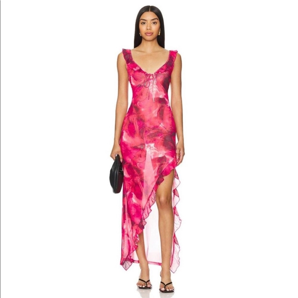 More to come Jamie sheer maxi dress multi-pink - S